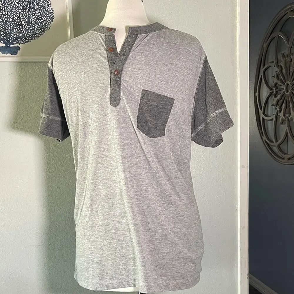 Jared Lang Two-Tone Gray Henley Shirt